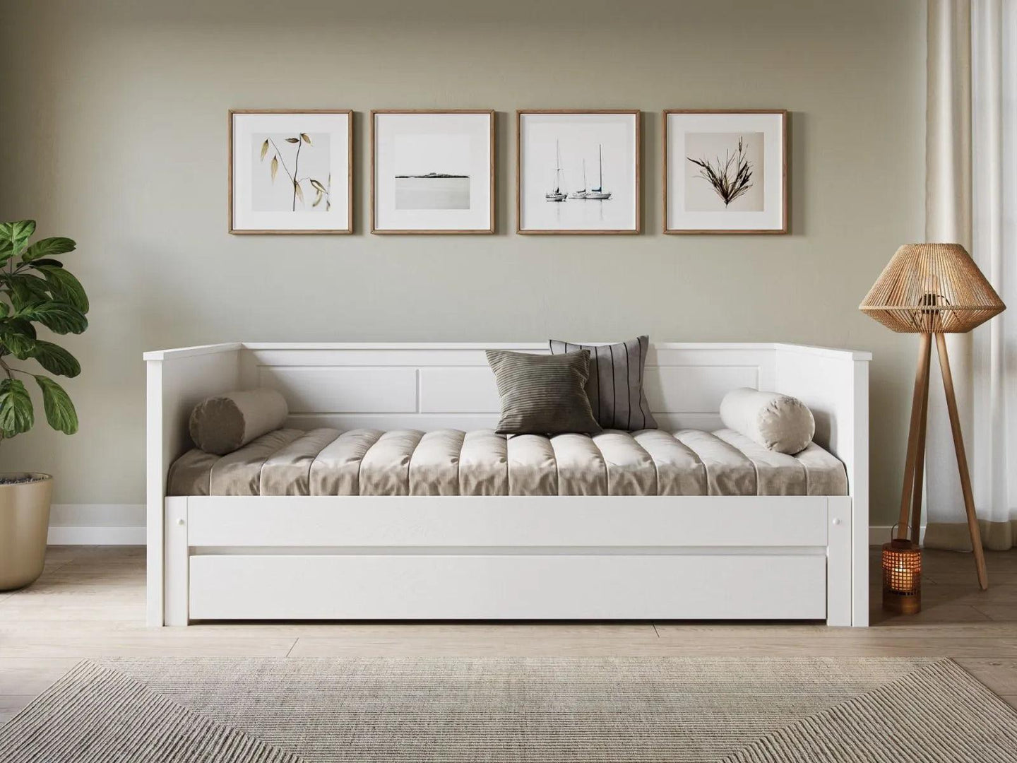 Erika White Guest Bed with Trundle
